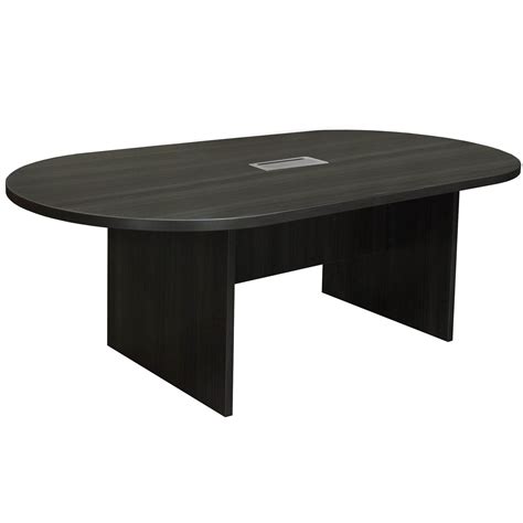 Everyday 8 Foot Laminate Racetrack Conference Table With Grommet Gray