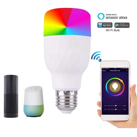 7W Wireless WiFi Smart LED Lamp Bulb Dimmable E27 E26 B22 RGBW Light