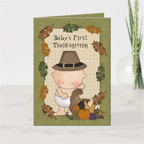 Baby S First Thanksgiving Greeting Card Zazzle