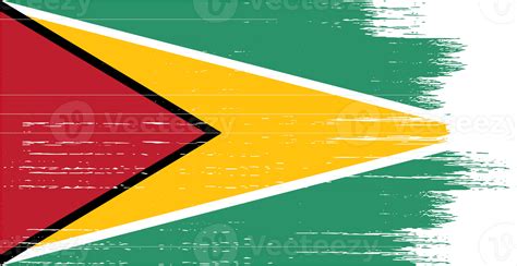 Guyana Flag With Brush Paint Textured Isolated On Png Or Transparent