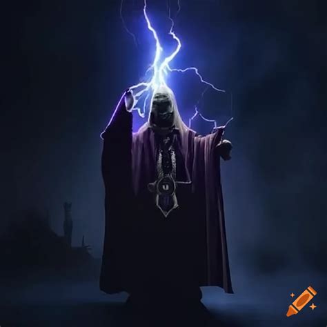 Image Of A Goth Wizard Casting Lightning Spell On Craiyon