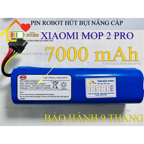 PIN ROBOT HÚT BỤI THAY THẾ XIAOMI MOP 2 PRO NÂNG CẤP DUNG LƯỢNG 7000