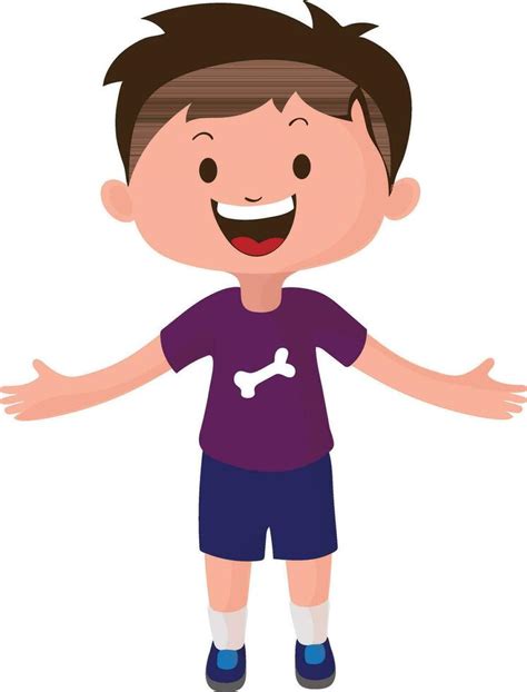 Smiling Boy Character With Open Arms Vector Art At Vecteezy