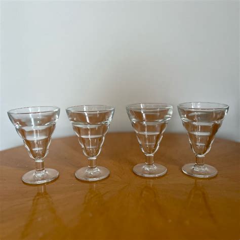 Verres Pieds De Bistrot Duralex Vintage Transparent Cristal Vendu