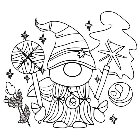 Livre De Coloriage Yule Winter Witch Magic Fairy Gnomes Goddess