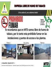 Recordatorio De Seguridad SMOKE FREE TOBACCO COMPANY Pdf EMPRESA