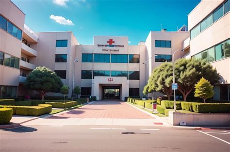 El Edificio Del Hospital De La Cruz Roja Se Muestra Frente A Un Cielo