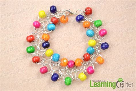 Chainmail Bracelet Pattern Make Rainbow Wood Bead Bracelet With Jumprings