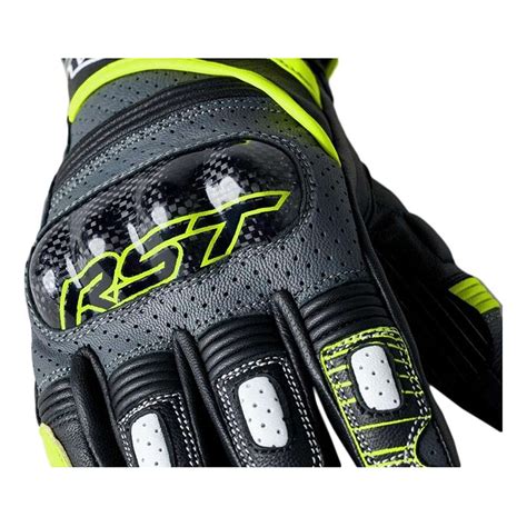 Gants Cuir Rst Fulcrum Noir Jaune Fluo Quipement Route Sur La B Canerie