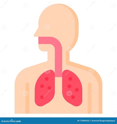 Virus And Pneumonia Vector Illustration Flat Style Icon Stock Vector