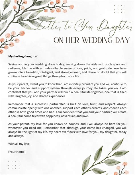 Ultimate Guide Letter To Your Daughter On Her Wedding Day