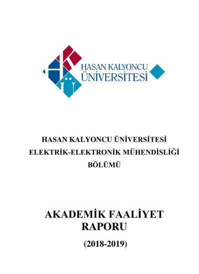 HASAN KALYONCU ÜNİVERSİTESİ ELEKTRİK ELEKTRONİK MÜHENDİSLİĞİ BÖLÜMÜ