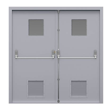 Glazed Double Fire Exit Door Lathams Steel Doors