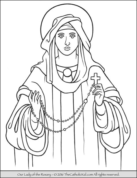 Our Lady Of The Rosary Coloring Page