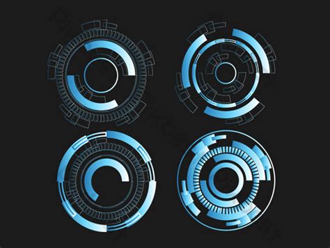 Blue Technology Round Border PNG Images | PSD Free Download - Pikbest