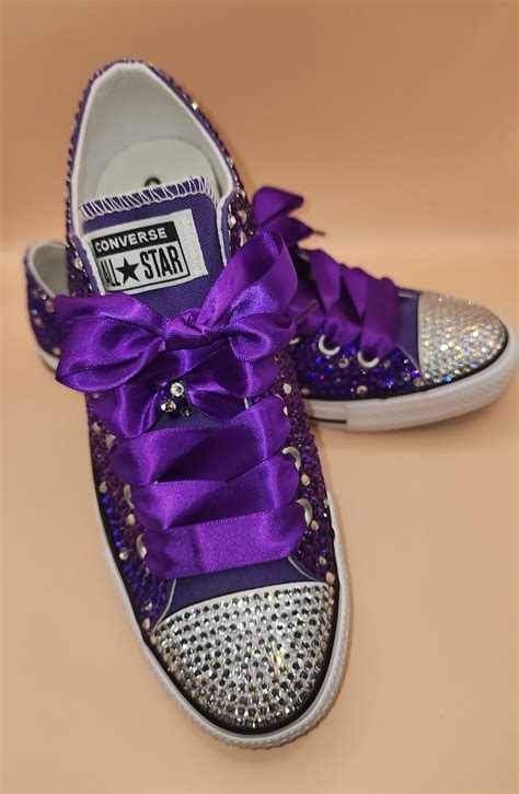 Purple Bling Sneakers Etsy