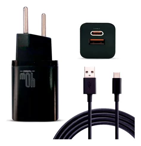 Carregador Celular Turbo 40w Usb Tipo C Comp Samsung Xiaomi Motorola