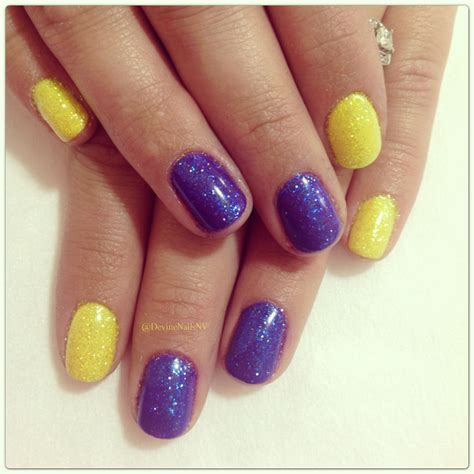 Pin By Chelsea Devine On Nails By Chelsea Devine Yellow Nails Purple