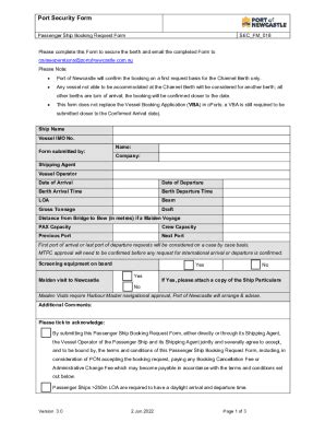 Fillable Online Secfm Pax Passenger Ship Booking Request Form Fax