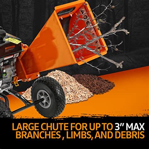 SuperHandy Wood Chipper Shredder Mulcher 7HP Engine Heavy Duty Compact