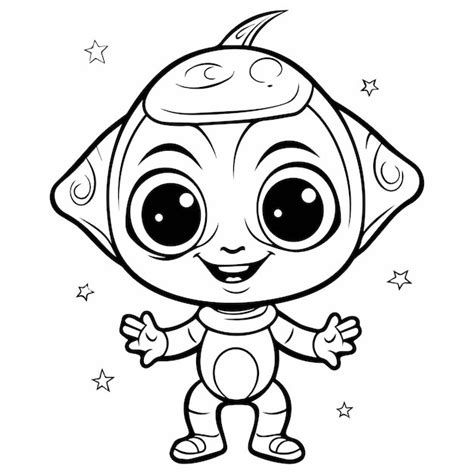 Cute baby alien para livro de colorir ou página para colorir para