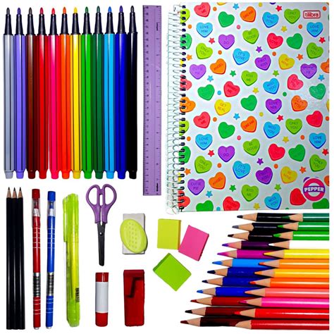 Material Escolar Volta As Aulas 52 Itens Kit Escola Infantil Papelaria