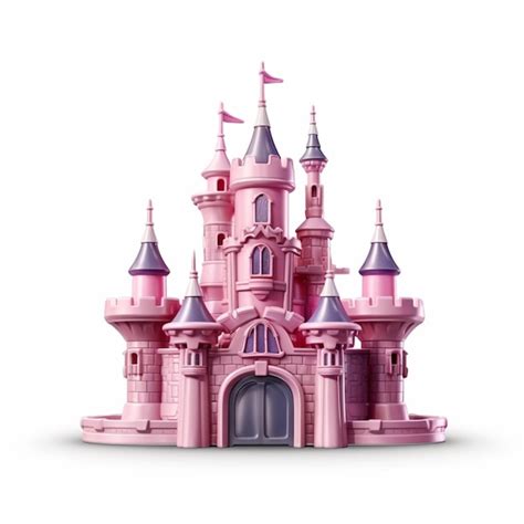 Premium AI Image Arafed Pink Castle With A Flag On Top Of It