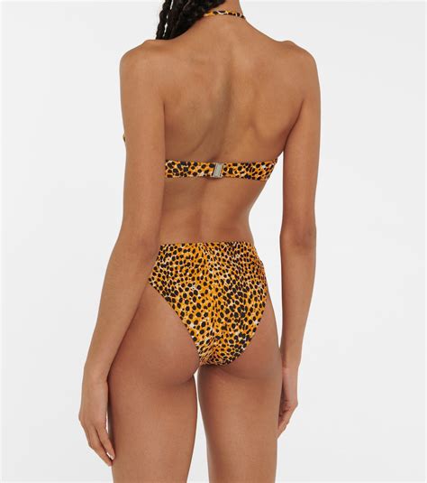 Leopard Print Bikini Bottoms In Multicoloured Ganni Mytheresa