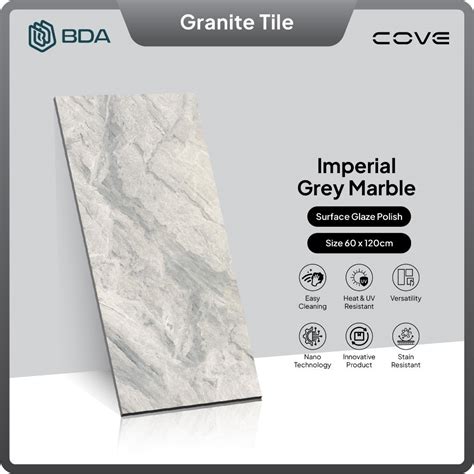 Jual Cove Granite Tile Imperial Grey Marble 60x120 Shopee Indonesia