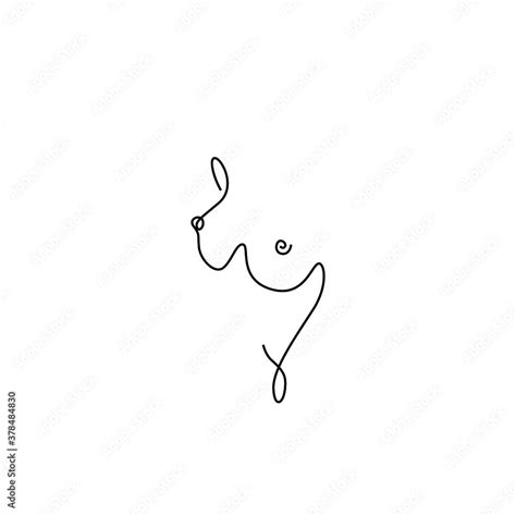 Nude Woman Abstract Silhouette Continuous Line Drawing Small Tattoo