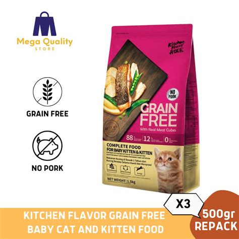 Jual Kitchen Flavor Grain Free Baby Cat And Kitten Food Repack 500gr