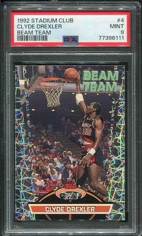 1992 Stadium Club Beam Team 4 Clyde Drexler PSA 9 HOF 77396111 All