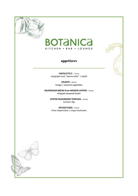 Menu 2023 - Botanica in The Hague | TheFork