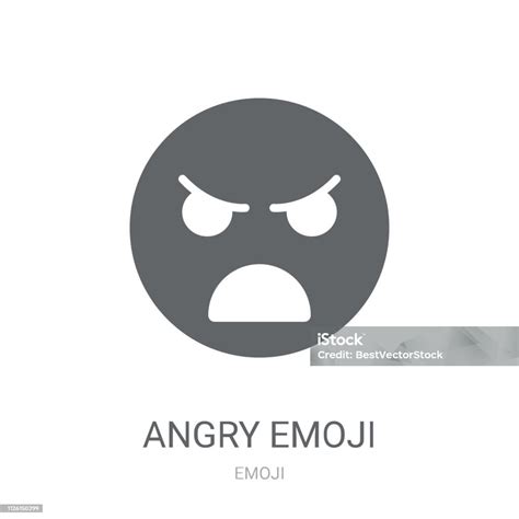 Arga Emojiikonen Trendiga Arg Emoji Logotyp Koncept På Vit Bakgrund ...