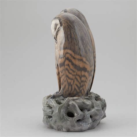 A Royal Copenhagen Porcelain Figure Of Two Owls Denmark 20th Century