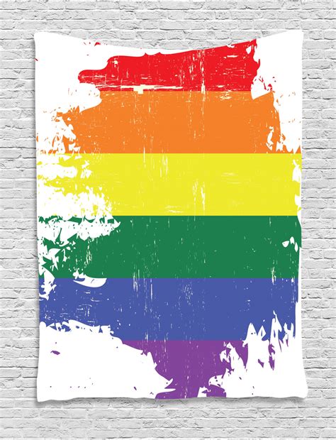 Vintage Rainbow Tapestry Colorful Grunge Lgbt Flag Design Worn Out