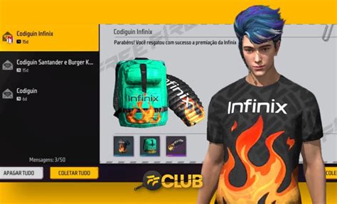 CODIGUIN FF 2023 código Free Fire x Infinix no Rewards saiba tudo