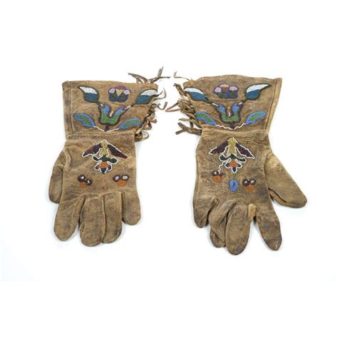 Antique Native American Leather And Beads Gloves Chairish