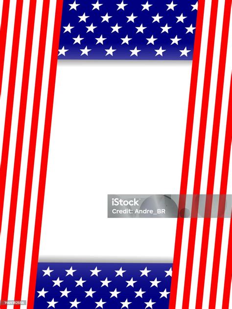 American Flag Symbols Patriotic Border Frame Stockvectorkunst En Meer Beelden Van Abstract