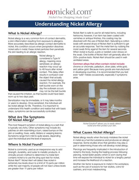 Understanding Nickel Allergy – NoNickel.com