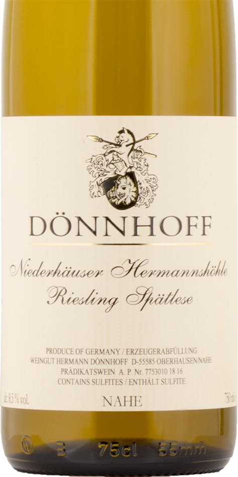 Weingut D Nnhoff Niederh User Hermannsh Hle Riesling Sp Tlese