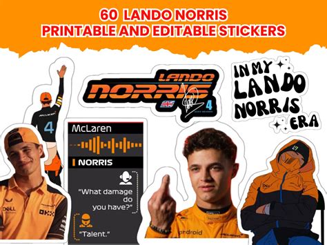 Lando Norris Sticker | 60 Editable and Printable Lando Norris Sticker