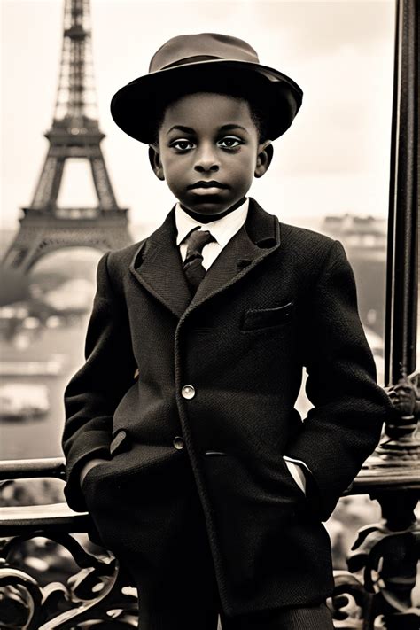 Portrait of a 7 year old black boy in the 40's by Stéphane Huguet ...