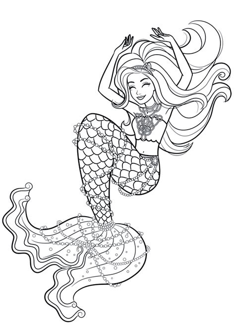 Barbie Mermaid At The Bottom Of The Sea Coloring Page