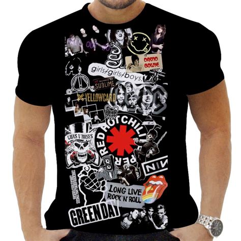 Camiseta Camisa Personalizada Rock Red Hot Chill Peppers Elo