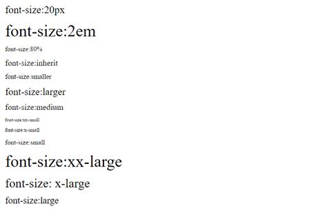 Printable Font Size Chart