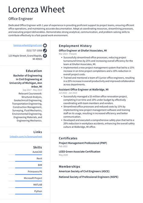 Top 17 Office Engineer Resume Objective Examples ResumeCat