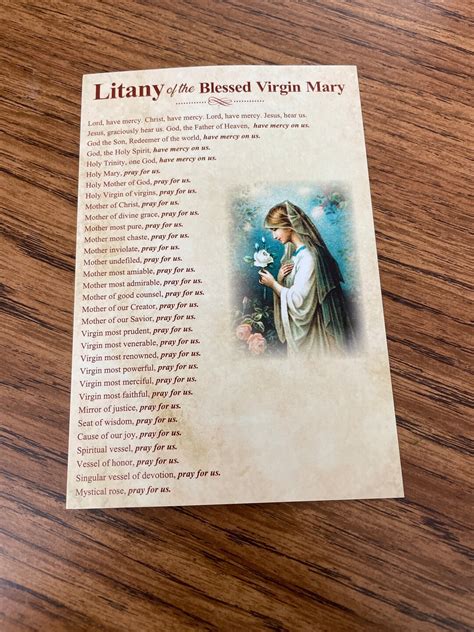 Litany Of The Blessed Virgin Mary Prayer Printable Catholic Etsy