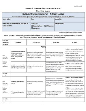 Fillable Online Final Student Practicum Evaluation Form Technology