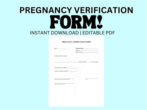 Pregnancy Verification Form Pdf Template Hr Office Form Proof Of Pregnancy Letter Instant